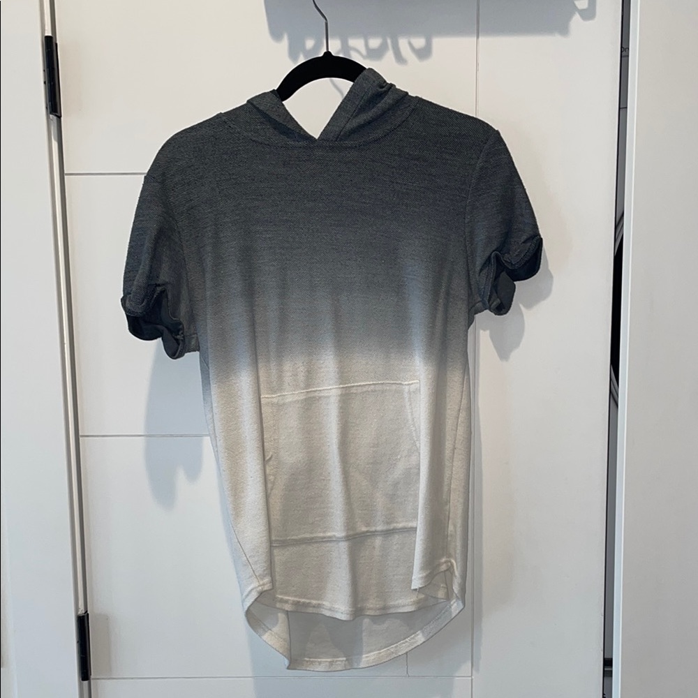 Gradient Gray and White Boy’s Hoodie Shirt